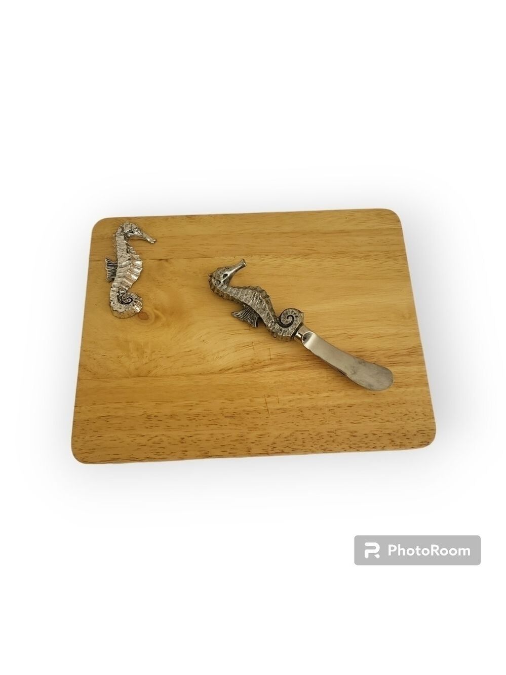 Pier One Silver Pewter Sea Horse Cheese Board